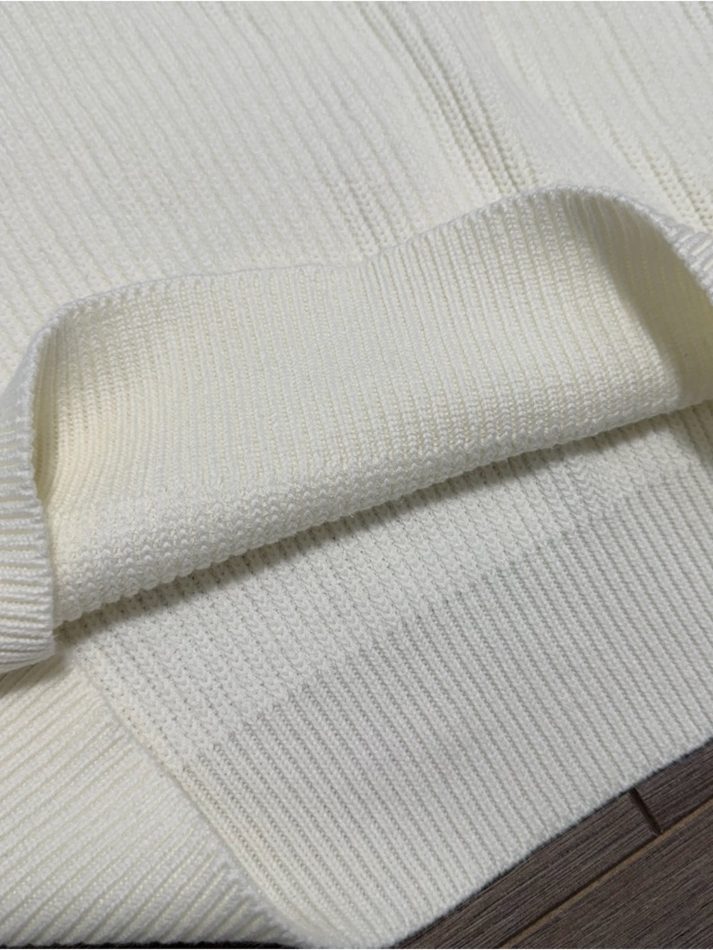 Grace Karin White Cable-Knit V-Neck Sweater- NEW - Picture 5 of 6